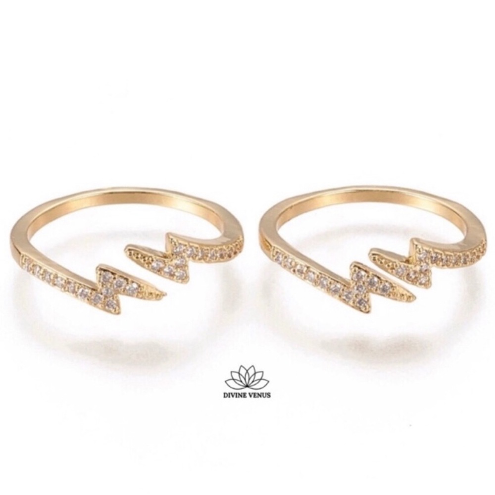 Lightning Bolt Ring ⚡️ Gold Plated Brass